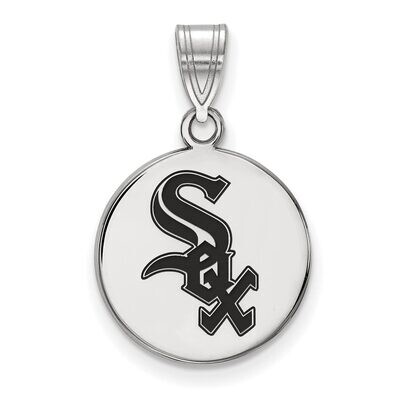 Chicago White Sox Medium Enamel Disc Pendant Sterling Silver SS016WHI, MPN: SS016WHI, 886774627953