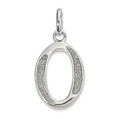 Glitter Enamel Letter O Pendant Sterling Silver Polished QC9181O, MPN: QC9181O, 886774022253