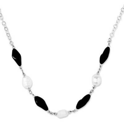 Sterling Silver 24&#39; Polished link with Stones Necklace SSCBEL19097-24