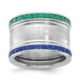 Stainless Steel NHL Vancouver Canucks Crystal Stacked Ring Set CUC035CR-SZ8