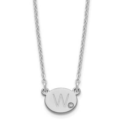 Oval with Diamond Necklace Sterling Silver Rhodium-plated XNA1377SS, MPN: XNA1377SS,