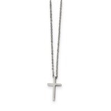 Cross 16inch with 1 inch extender Necklace Stainless Steel Polished SRN2493-16 by Chisel, MPN: SRN2…