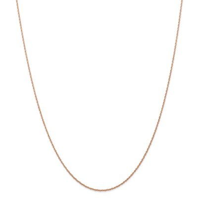 18 Inch 0.7 mm Carded Cable Rope Chain 14k Rose Gold 7RR-18, MPN: 7RR-18, 883957761312