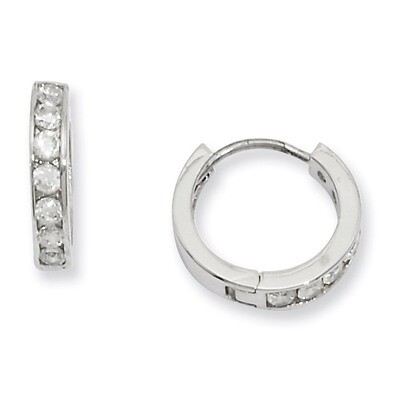 Kelly Waters Channel Set Diamond Huggie Earrings Rhodium-plated KW243, MPN: KW243, 191101488030