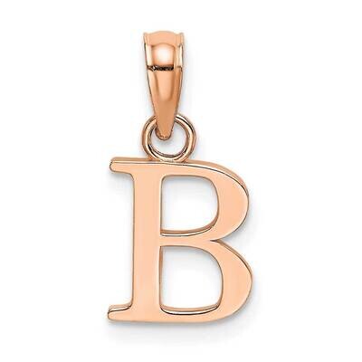 B Block Initial Charm 14k Rose Gold Polished K6423RB, MPN: K6423RB, 637218161393