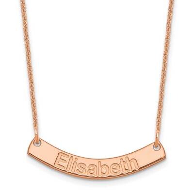 Polished Curved Arial Rounded Bar Necklace 14k Rose Gold Small XNA1234R, MPN: XNA1234R,