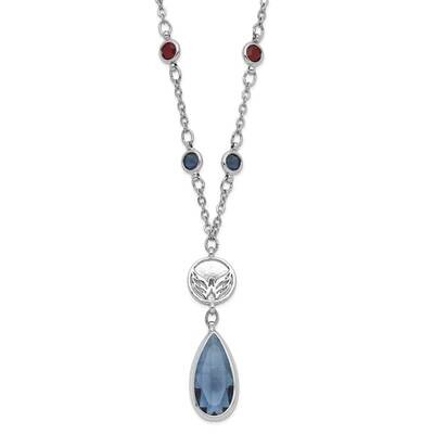 NHL Washington Capitals Crystal Drop with 3 ext Necklace Silver-tone CAP065N-CR, MPN: CAP065N-CR, 6…