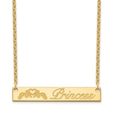 Engravable Customized Bar Necklace 14k Gold XNA1041Y, MPN: XNA1041Y, 191101991158