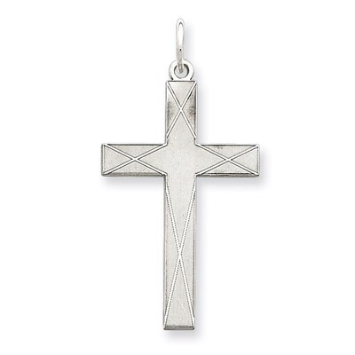 Cross Pendant Laser Designed Sterling Silver QXR175, MPN: QXR175, 883957681214