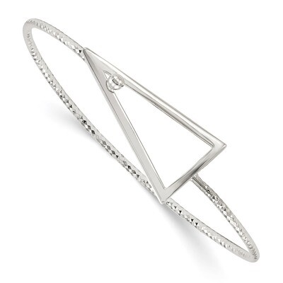 Triangle Interlocking Bangle Bracelet Sterling Silver Diamond Cut QB1123, MPN: QB1123, 886774102740