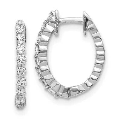 Aa Diamond Hinged Hoop Earrings 14k White Gold EM5408-025-WA, MPN: EM5408-025-WA, 883957090993