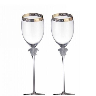 Versace Medusa Dor Water Goblet PAIR 16 ounce 11 1/2 inch, MPN: 20665-110300-48814, 790955101326