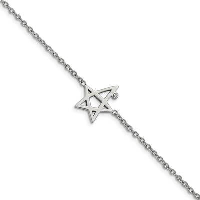 Swarovski Crystals 7.5 Inch 1 Inch Extension Star Bracelet Stainless Steel Polished SRB2609-7.5, MP…