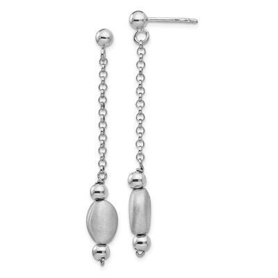 Leslie&#39;s Polished and Satin Dangle Earrings Sterling Silver Rhodium-plated HB-QLE1237, MPN: QLE1237…