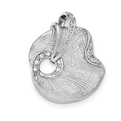 Polished And Textured CZ Slide Sterling Silver QP4411