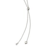 2mm Long Cable Link &amp; Heart Adjustable Necklace 36 Inch Sterling Silver QG4549-36, MPN: QG4549-36, …