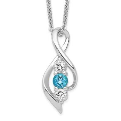 Survivor Clear &amp; Blue Swarovski Topaz Legacy Necklace Sterling Silver SV204SSB-16, MPN: SV204SSB-16…