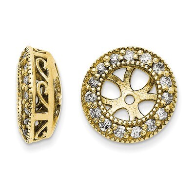 Earring Jacket 14k Gold AA Quality Diamond XJ34AA, MPN: XJ34AA, 883957115269