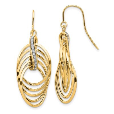 Leslie&#39;s Glimmer Infused Ovals Dangle Earrings 14k Gold HB-LE1857, MPN: LE1857, 191101736445
