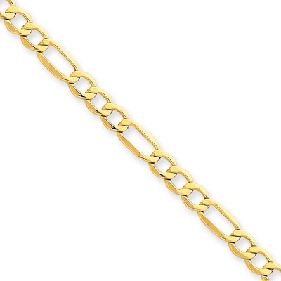 4.75mm Semi-Solid Figaro Chain 16 Inch 14k Gold BC94-16, MPN: BC94-16, 886774536859