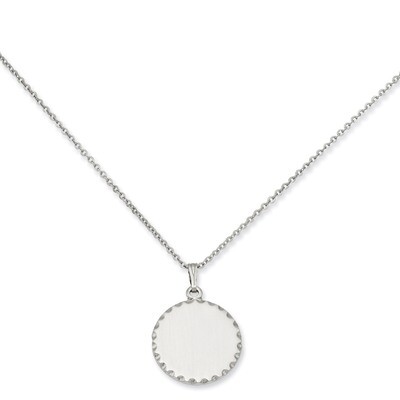 Kelly Waters Round Engravable Disc Necklace 18 Inch Medium Satin KW364-18, MPN: KW364-18, 191101488…