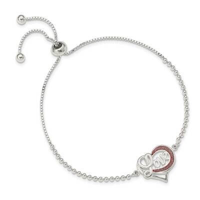 Glitter Infused Infinity Love Adjustable Bracelet Sterling Silver QG4768, MPN: QG4768, 886774116228