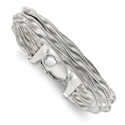 Twisted Omega 5-Strand Bracelet 7.5 Inch Sterling Silver QG4518-7.5, MPN: QG4518-7.5, 191101856563