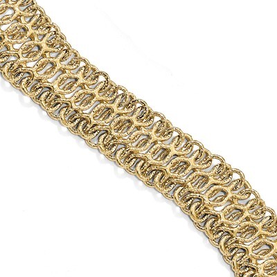 Leslie&#39;s Polished and Textured Bracelet 8 Inch 14k Gold HB-LF905-8, MPN: LF905-8, 191101148613