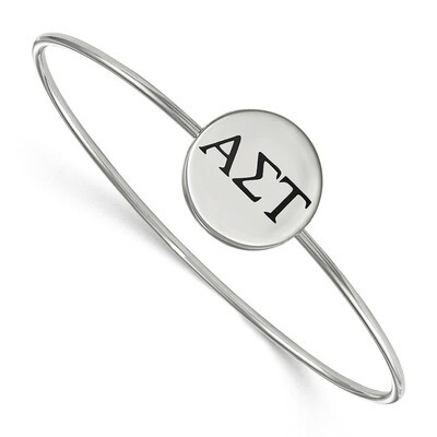 Alpha Sigma Tau Enameled Slip-on Bangle Sterling Silver SS025ALS-6, MPN: SS025ALS-6, 191101100079