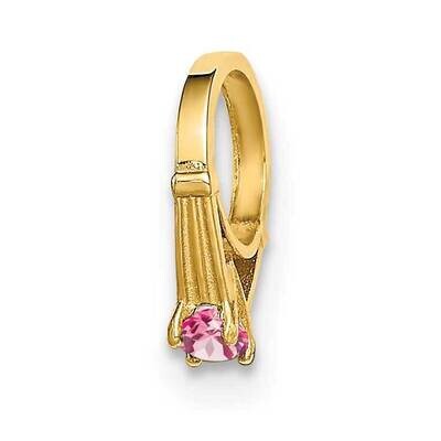 Ring with Light Pink Charm 14k Gold CZ Diamond YC1340, MPN: YC1340, 716838334209
