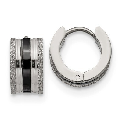 Black IP-Plated Laser cut Hoop Earrings Stainless Steel SRE1313 by Chisel, MPN: SRE1313, 1911014994…
