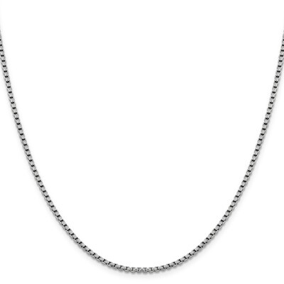 Leslie&#39;s 2.4 mm Diamond-cut Round Box Chain 24 Inch 14K White Gold HB-7171-24, MPN: 7171-24, 886774…