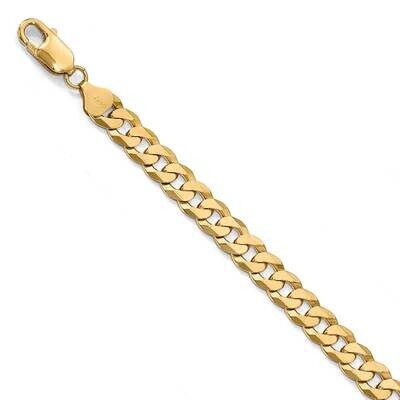 Leslie&#39;s 8 Inch 8mm Beveled Curb Chain 14k Gold HB-1308-8, MPN: 1308-8, 191101849343