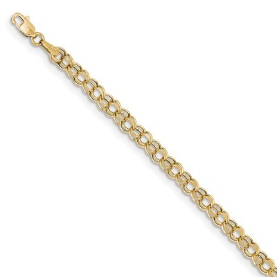 7 Inch 7in 4.5mm Hollow Double Link Charm Bracelet 10k Gold 10DOH21-7, MPN: 10DOH21-7, 191101440984