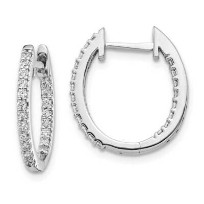 InSIde/Out Lab Grown Diamond SI1/SI2 G H I Hinged Hoop Earrings 14k White Gold EM5422-050-WLG, MPN:…