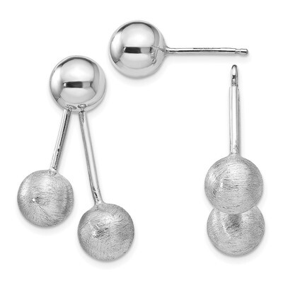 Leslie&#39;s Brushed Front and Back Earrings Sterling Silver Polished HB-QLE1134, MPN: QLE1134, 1911016…