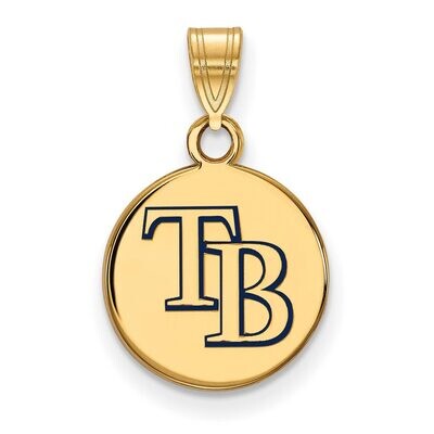 Tampa Bay Rays Small Enamel Disc Pendant Gold-plated Silver GP009DEV, MPN: GP009DEV, 886774909004