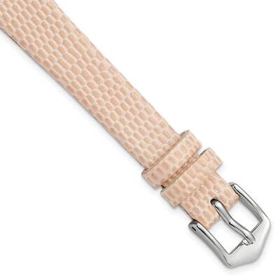 Gold-tone 12mm Peach Flat Lizard Grain Calfskin with Buckl Watch Band Silver-tone BAW548-12, MPN: B…