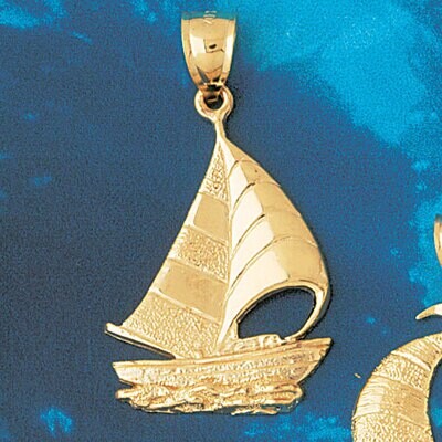 Dazzlers Jewelry Sailboat Pendant Necklace Charm Bracelet in Yellow, White or Rose Gold 1219, MPN: …