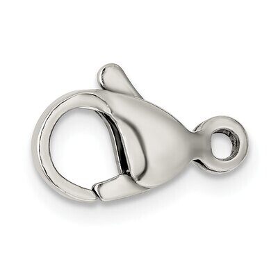 Polished 13mm Pkg of 6 Fancy Lobster Clasp Stainless Steel ST4864, MPN: ST4864, 790524368020