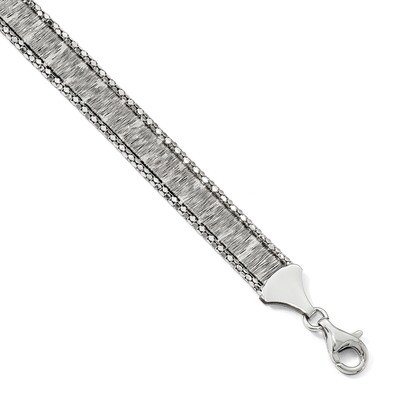 Leslie&#39;s Bracelet 7.5 Inch Sterling Silver Rhodium-plated HB-QLF738-7.5, MPN: QLF738-7.5, 191101676…