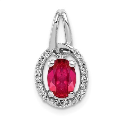 Diamond &amp; Ruby Pendant 14k White Gold PM5261-RU-013-WA