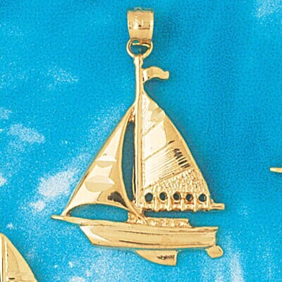 Dazzlers Jewelry Sailboat Pendant Necklace Charm Bracelet in Yellow, White or Rose Gold 1230, MPN: …