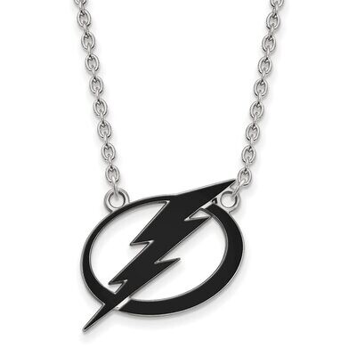 Tampa Bay Ligtning Large Enamel Pendant with Chain Necklace Sterling Silver SS039LIG-18, MPN: SS039…