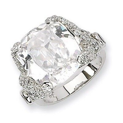 Cz Square Ring Sterling Silver QCM679-8