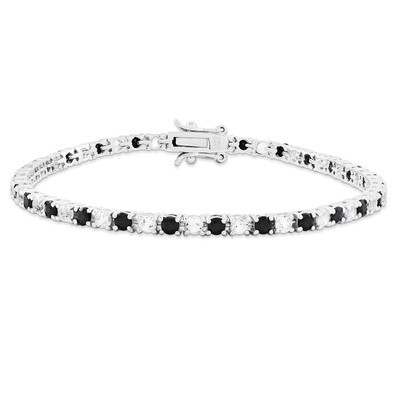 Sapphire &amp; White Topaz Tennis Bracelet Sterling Silver QX808S, MPN: QX808S, 886774647951