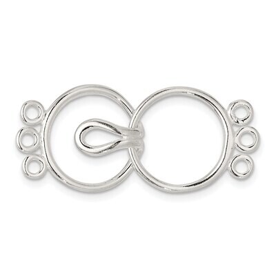 35.5 x 15.8mm 3-Strand Pearl Clasp Sterling Silver SS3592, MPN: SS3592,
