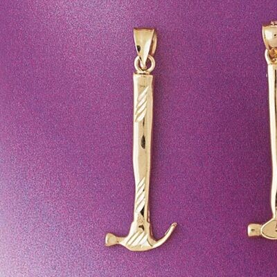 Dazzlers Jewelry Hammer Pendant Necklace Charm Bracelet in Yellow, White or Rose Gold 6638, MPN: DZ…