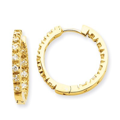 Diamond Hinged Hoop Earrings 14k Gold XE866A, MPN: XE866A, 883957106168