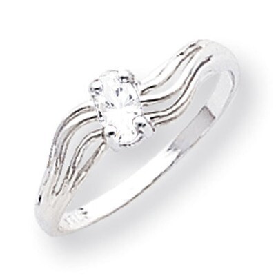 Cubic Zirconia Ring 14k white Gold 5x3mm Oval X9707CZ Diamond, MPN: X9707CZ, 883957640464